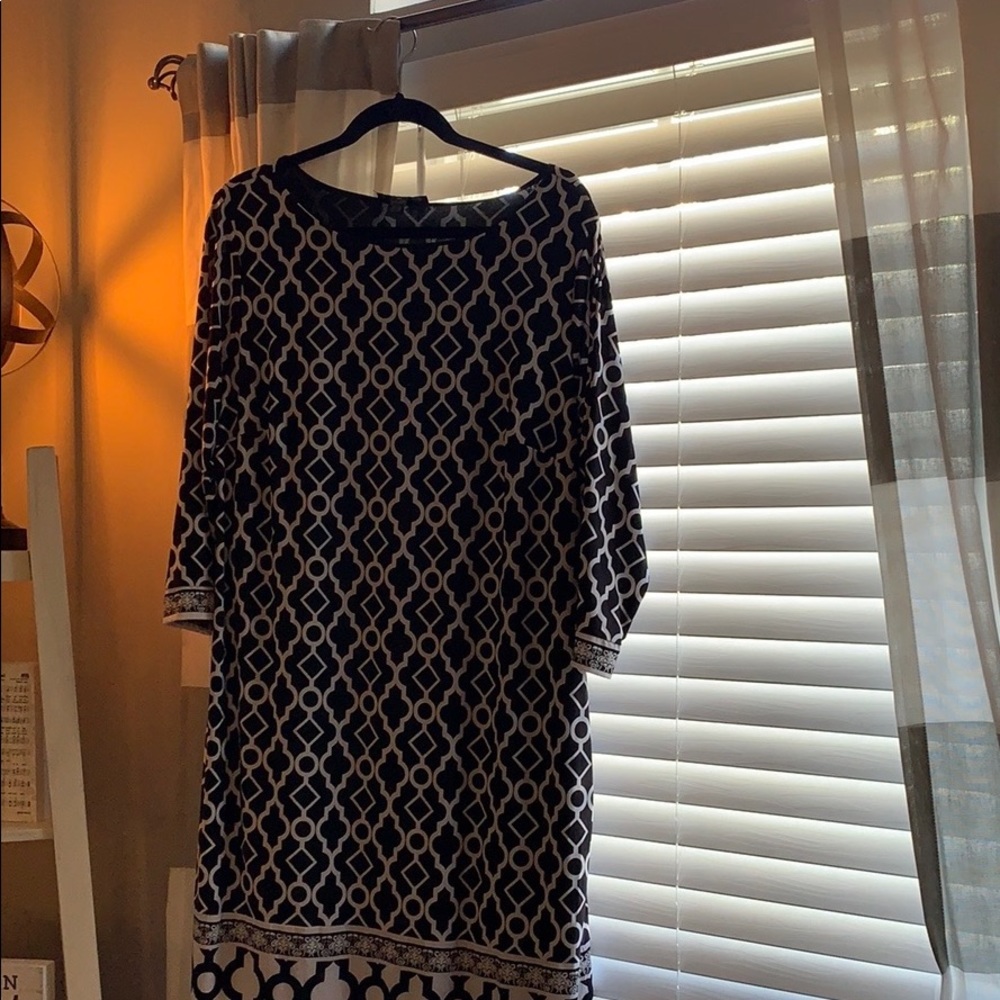 Black and white print dress